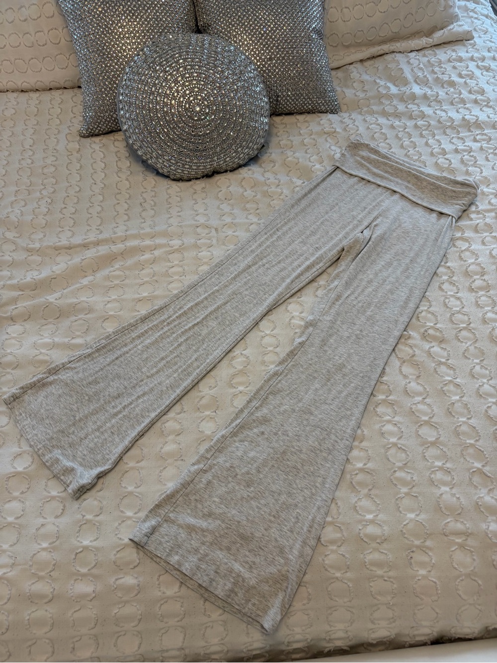 Soft Wide-Leg Lounge Pants - Light Heather Gray